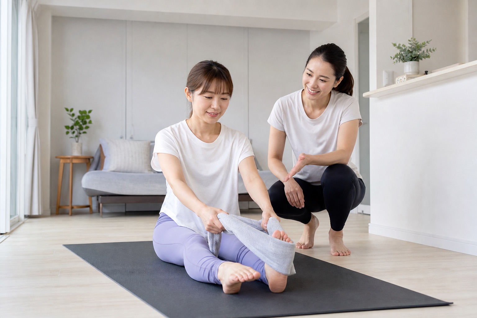 短いストレッチ習慣を相談する女性